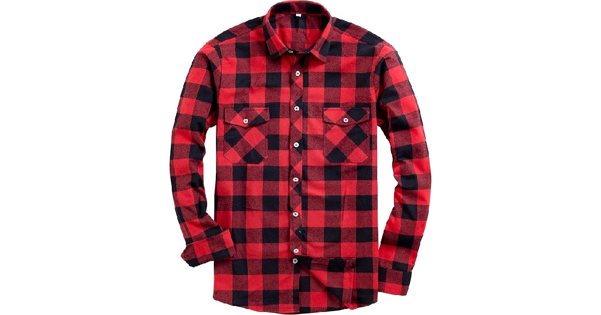 Men's Button Down Regular Fit Long Sleeve Plaid Flannel Casual Shirts